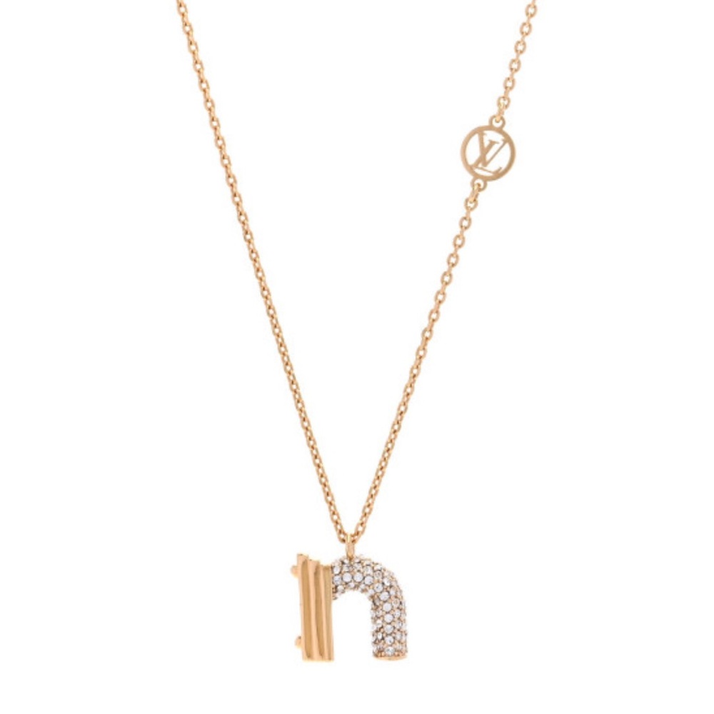 Louis Vuitton Gold & Crystal LV And Me Letter “N” Necklace - Picture 2 of 9